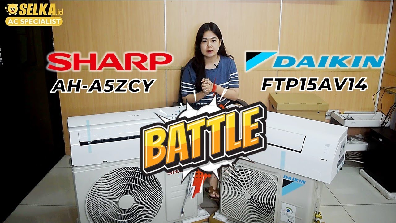 BATTLE AC - AC STANDARD 1/2 PK DAIKIN FTP15AV14 VS SHARP AH-A5ZCY