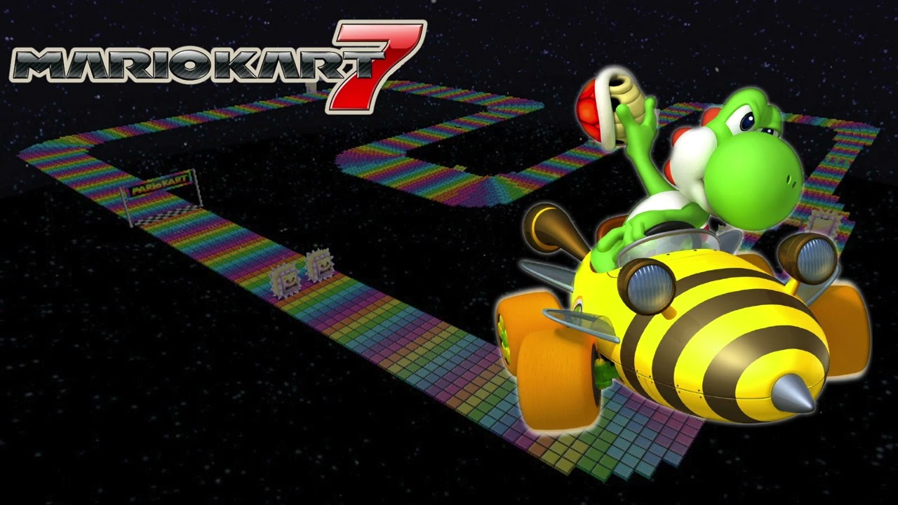 SNES Rainbow Road - Mario Kart 7 (Slowed Down)