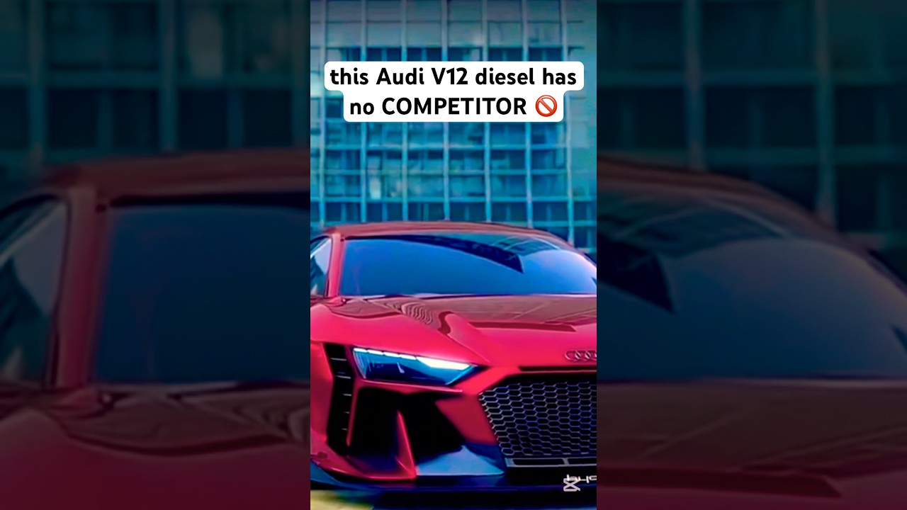 How powerful is the Audi R8 with a V12 diesel engine and manual transmission?