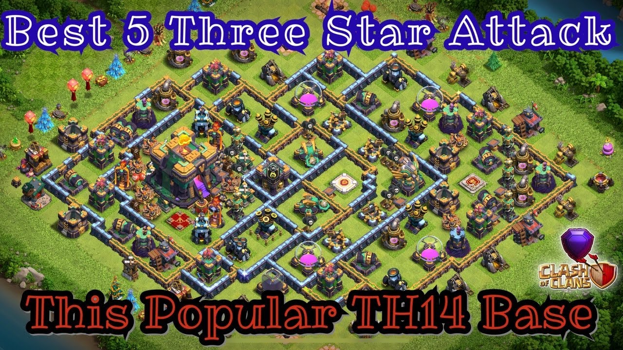 How To 3 Star Popular TH14 Corner Base - Top 5 Attack Three Star Attack Strategy- Clash Of Clan