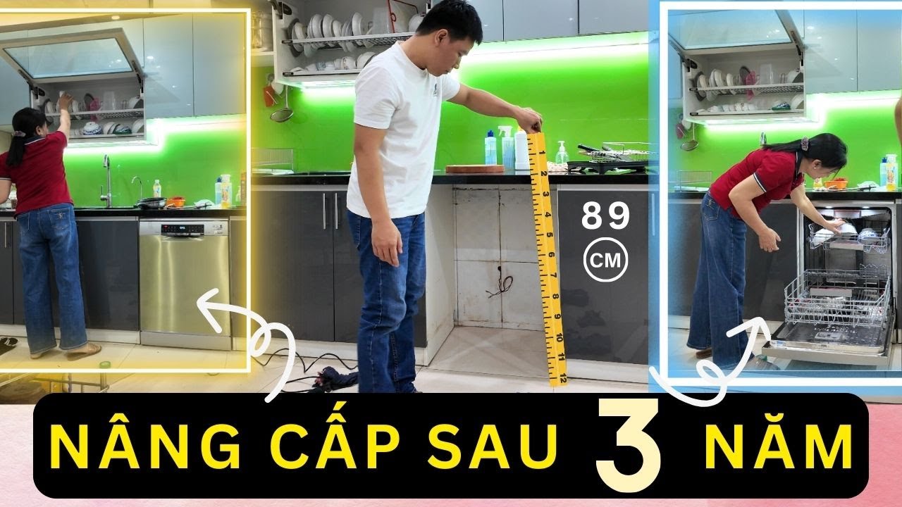 Lắp máy rửa bát bosch cho tủ bếp đã sử dụng hơn 3 năm | HUGA