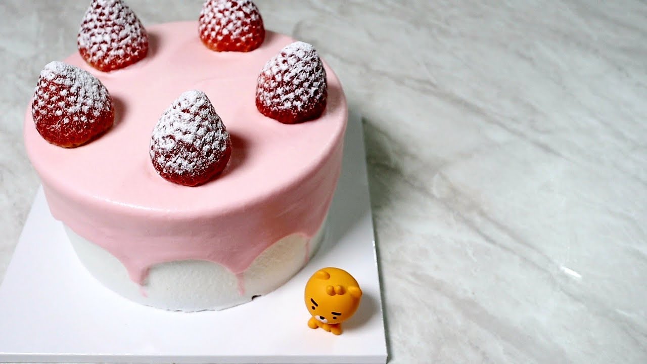 딸기 멜팅케이크 만들기 동물성 생크림 아이싱방법 - Strawberry Melting Cake fresh cream cake