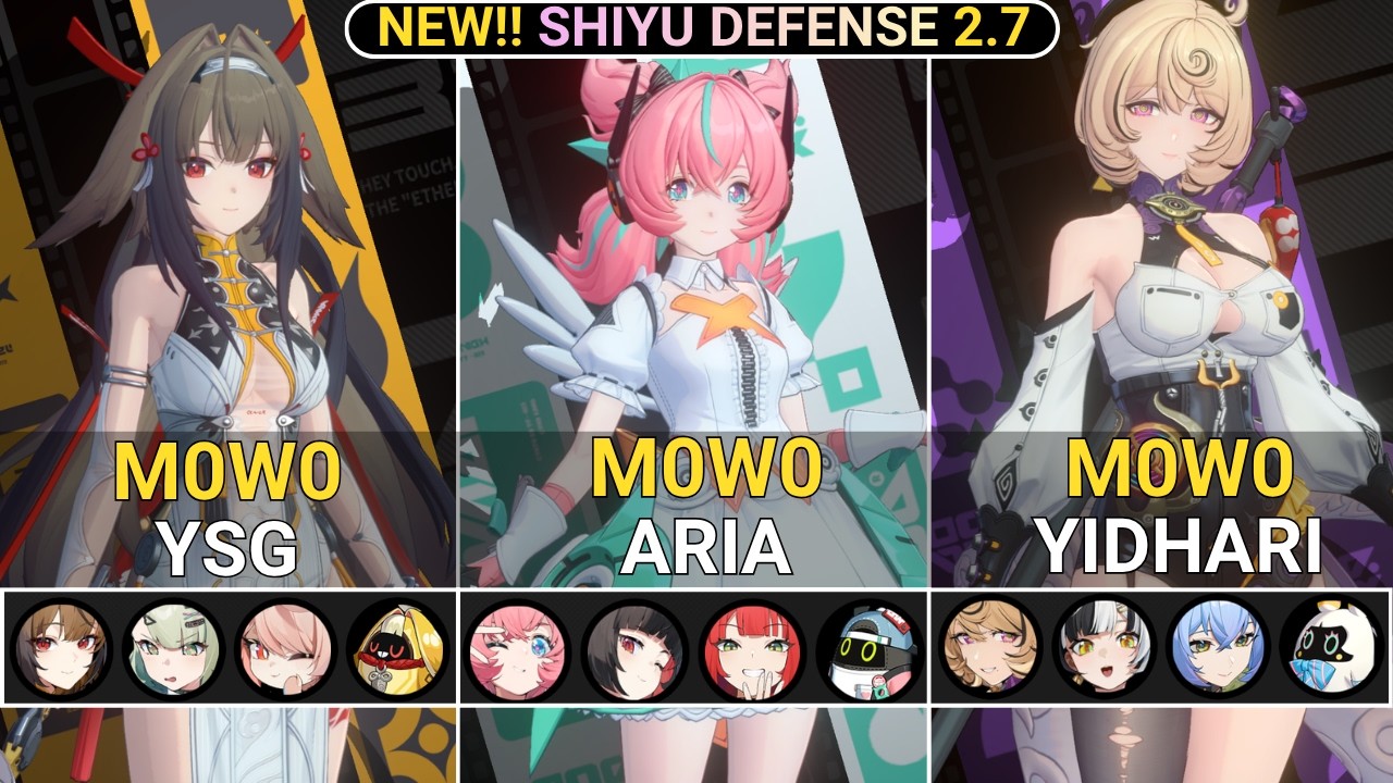 NEW SHIYU RESET! M0W0 YSG & Aria & Yidhari Showcase | NEW Shiyu Defense ZZZ 2.7