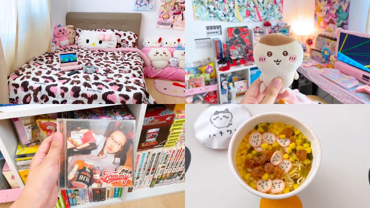 【vlog】 my new room tour ! ☘️ persona collection, chiikawa noodles, kiiboom unboxing !