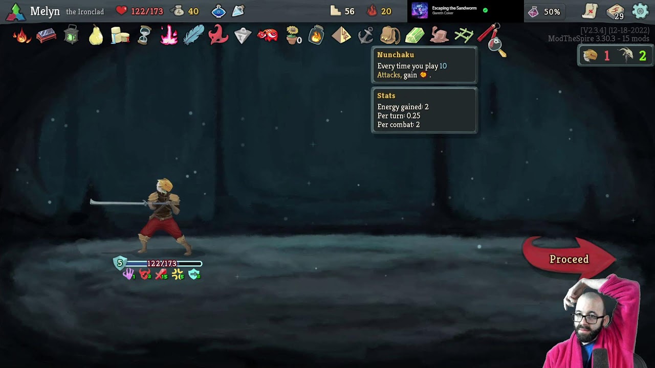 A20H Ironclad (streak: 1) Spreadsheeting the Spire - Math Professor slays the spire