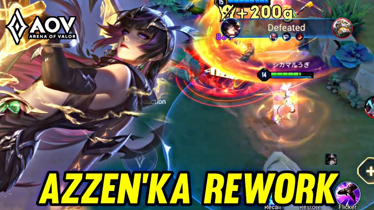 AOV : AZZEN'KA REWORK GAMEPLAY - ARENA OF VALOR LIENQUAN MOBILE ROV