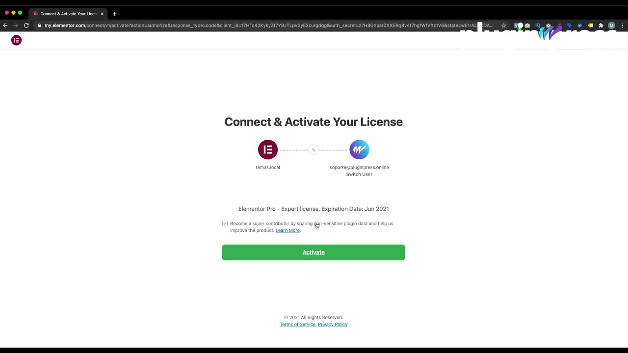Como activar licencia de Elementor Pro con Pluginpress