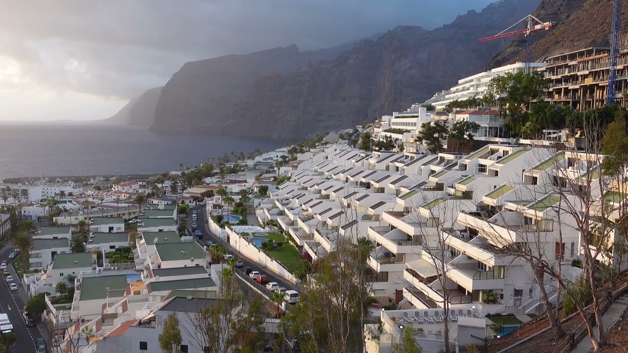 A pleasant summer evening as the sun goes down in los Gigantes, tenerife.