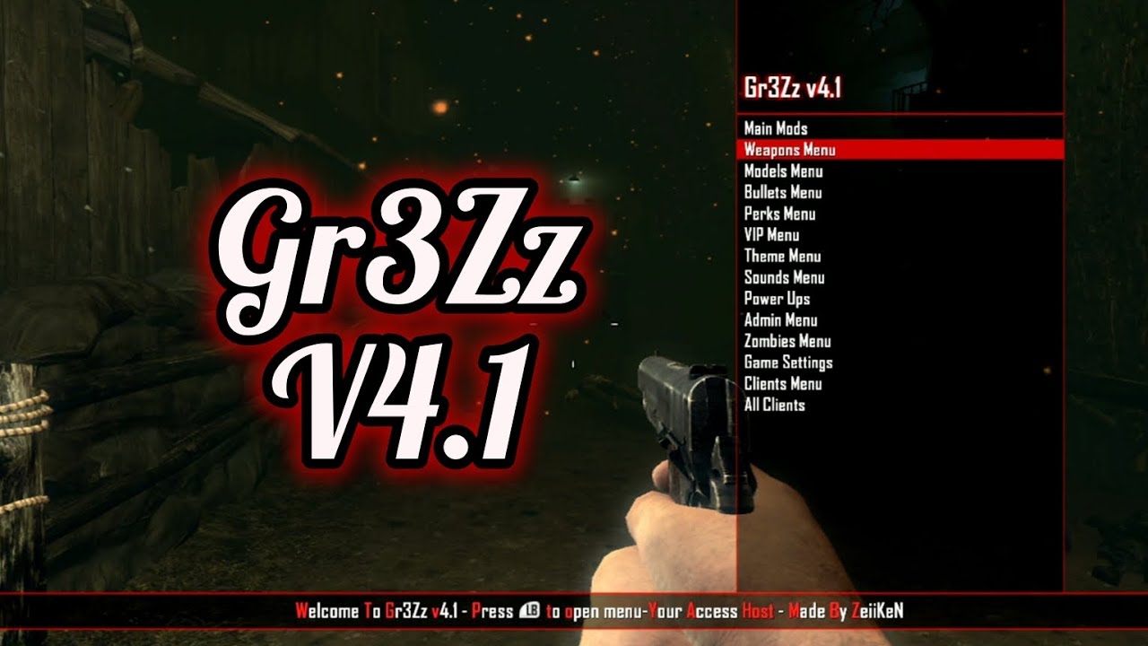BO2 | TU18/1.19 | Gr3Zz v4.1 | Zombies | GSC Mod Menu | (CFW/RGH/JTAG) [+Download]