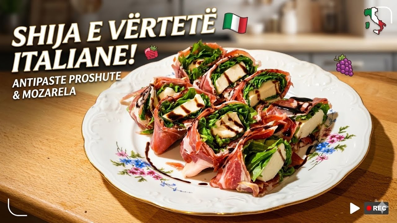 Si te pergatitim nje antipaste te shpejte me proshute krudo dhe mozzarella