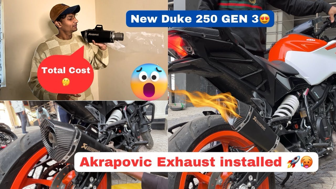 KTM Duke250 Gen3 AKRAPOVIC Exhaust Installed🚀🥵 || Best Exhaust For 390 & 250 KTM Duke