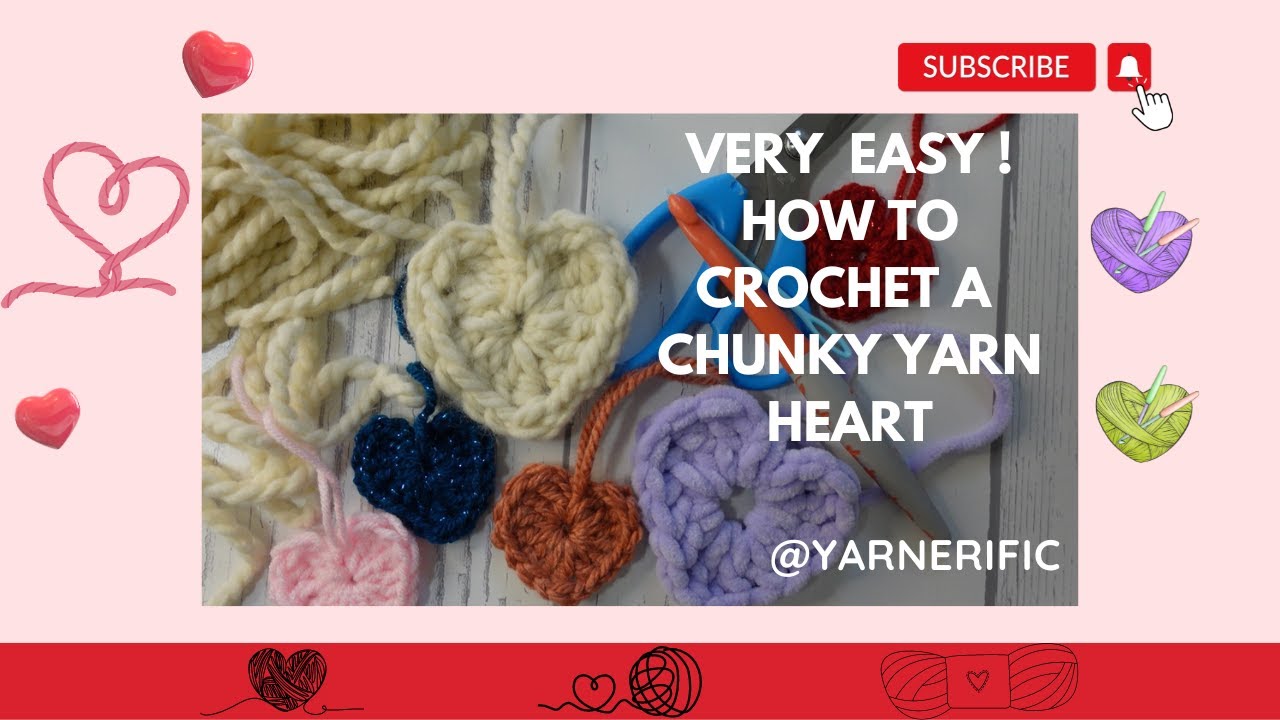How to Crochet a Chunky Yarn Heart Bag Charm❤️Very Easy NO MAGIC CIRCLE!