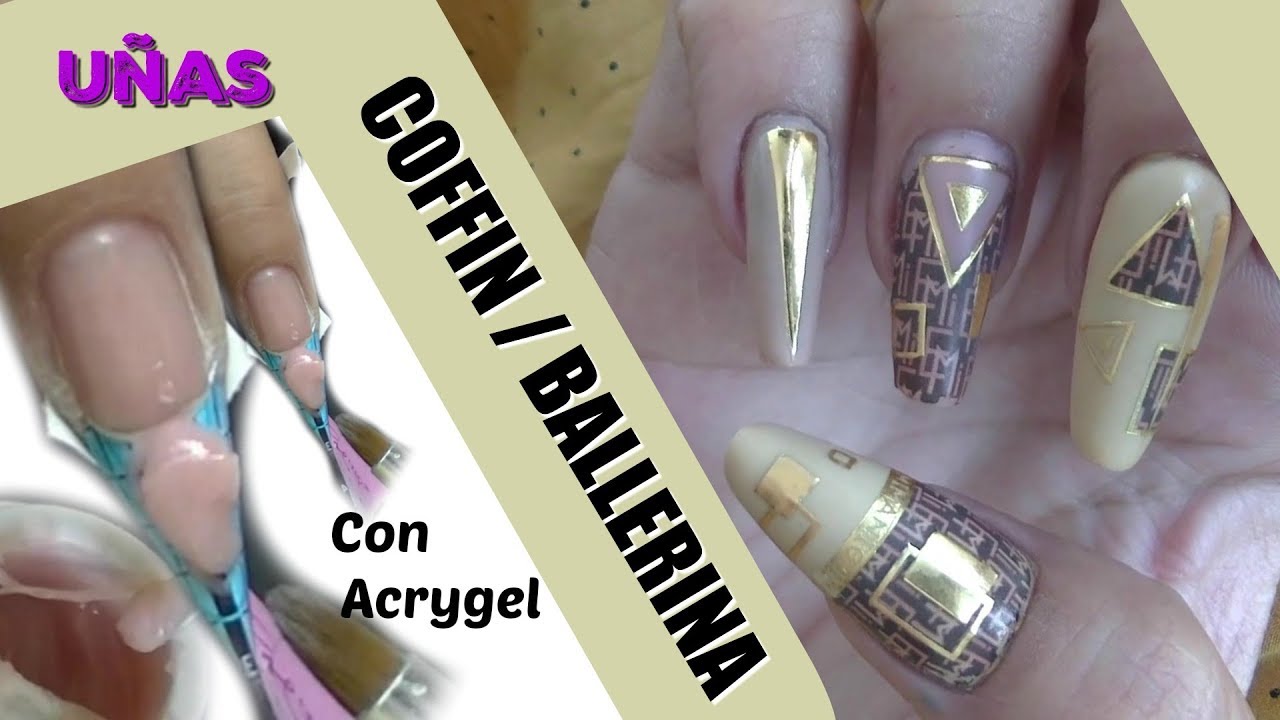 Como hacer UÑAS COFFIN paso a paso