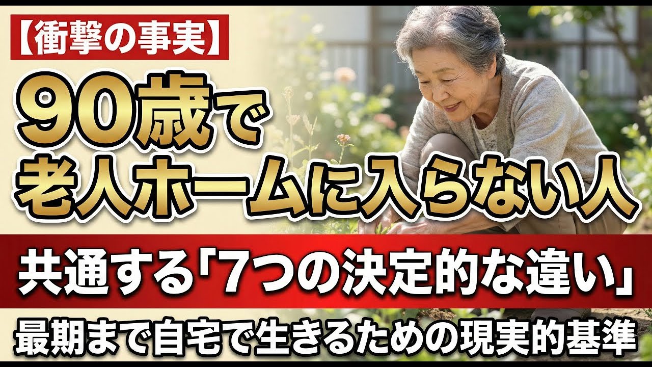 90歳：介護施設に入る人と入らない人の違いはどこにあるのか？／80代で介護施設に入る原因となる「知らないこと」／病気より先に崩れるものこそが本当の原因です。