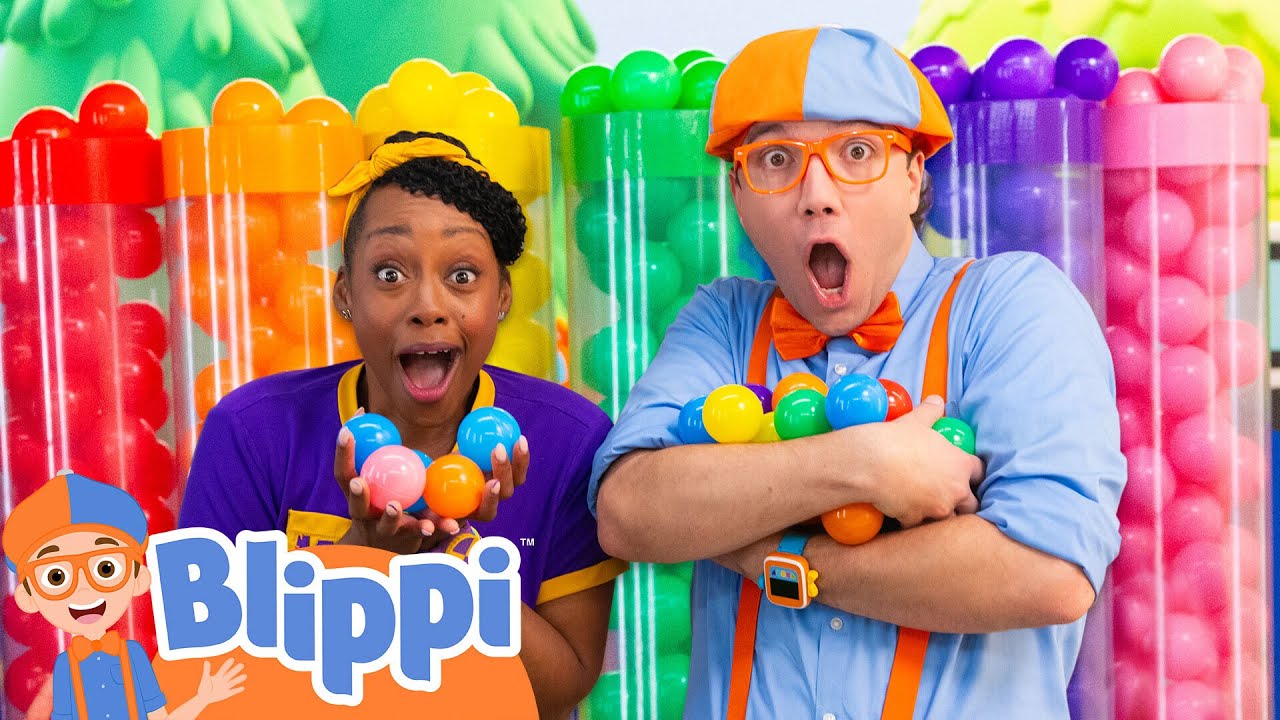 Learn Colors with Blippi in a Fun Ball Pit Game! | Blippi's Playdate | Educational Videos for Kids