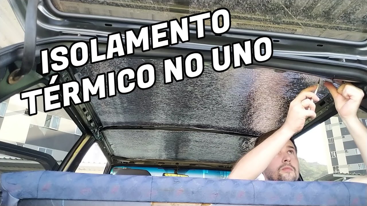 Instalando isolante térmico no teto do Fiat Uno Mille