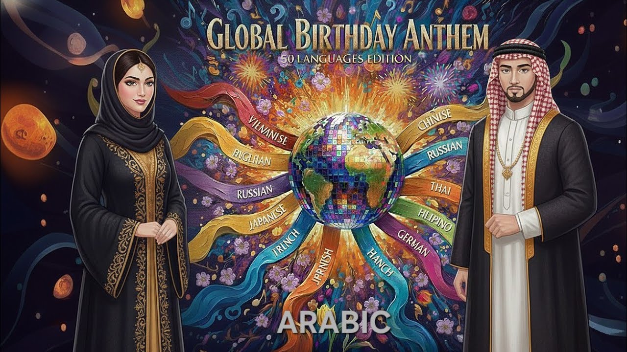 Global Birthday Anthem 2026 | New Happy Birthday (50+ Languages) Arabic / عيد ميلاد سعيد