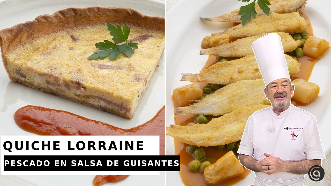 QUICHE LORRAINE por Arguiñano // PESCADO en salsa de guisantes
