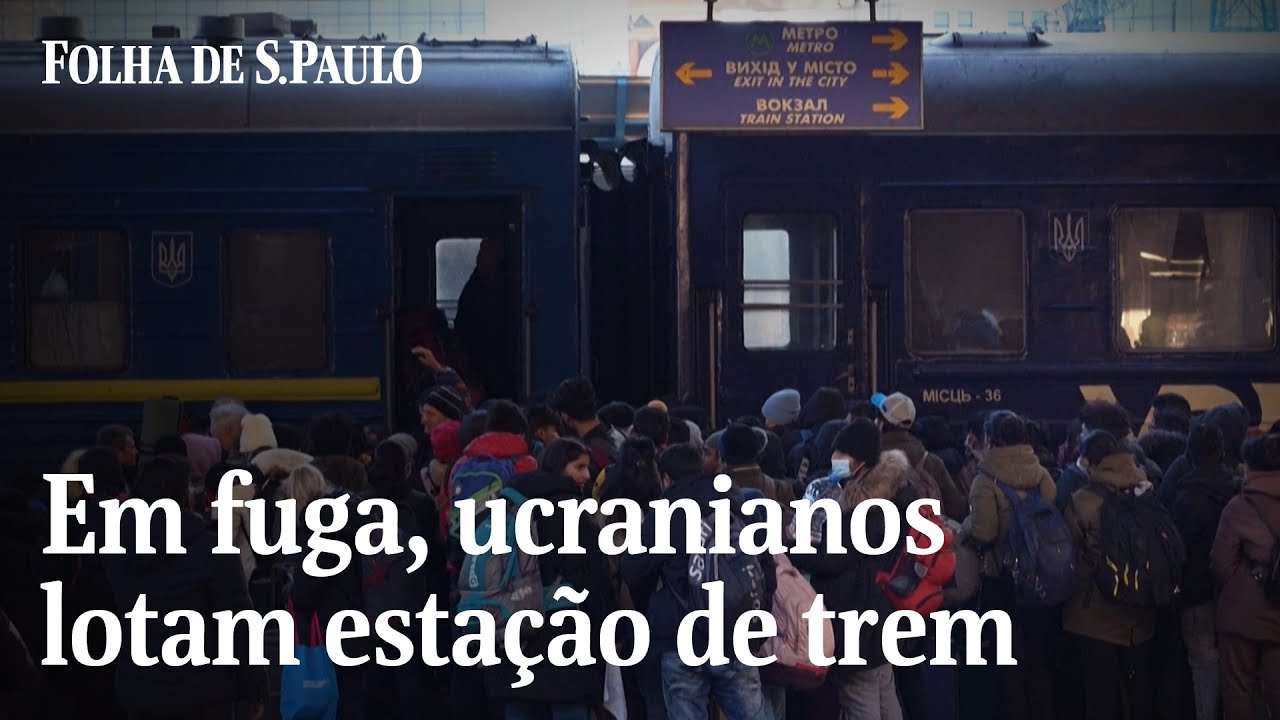 Milhares de ucranianos lotam estação de trem em Kiev na esperança de fugir | CENAS DA GUERRA
