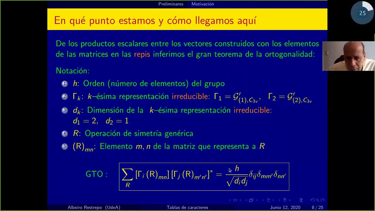 Simetría y Teoría de Grupos 8: Construcción de las tablas de caracteres