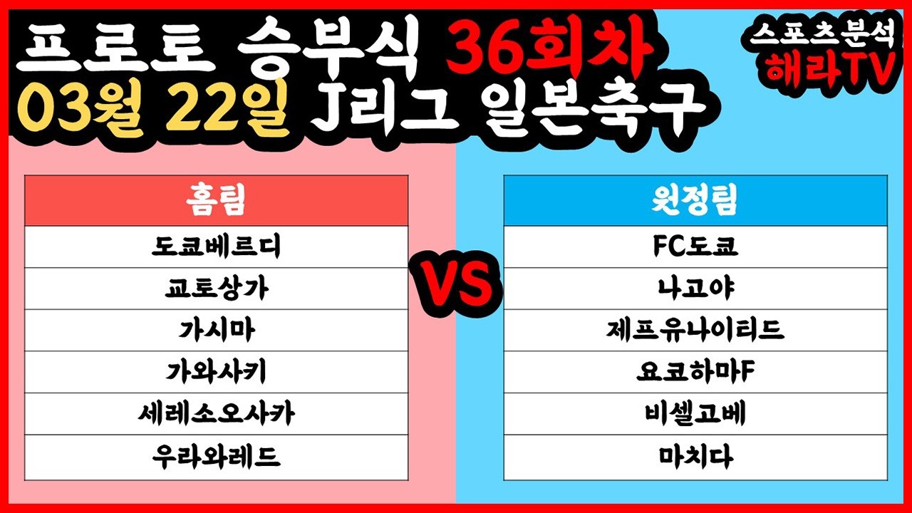 축구분석 03월 22일 J리그 일본축구분석 해외축구분석 스포츠분석 승부식 승무패 프로토 토토