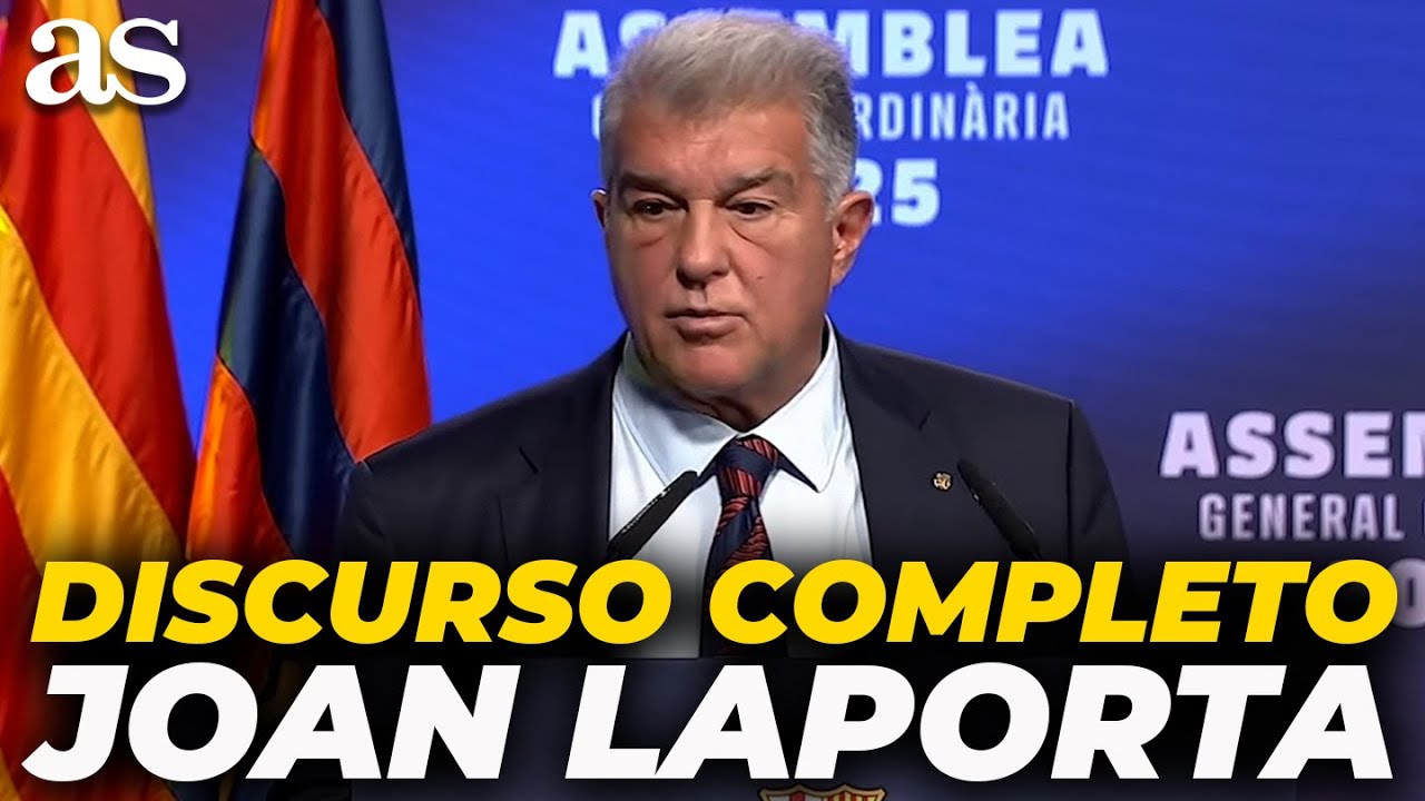 LAPORTA, DISCURSO COMPLETO en ASAMBLEA del FC BARCELONA: “Hemos devuelto al BARÇA donde se merece”
