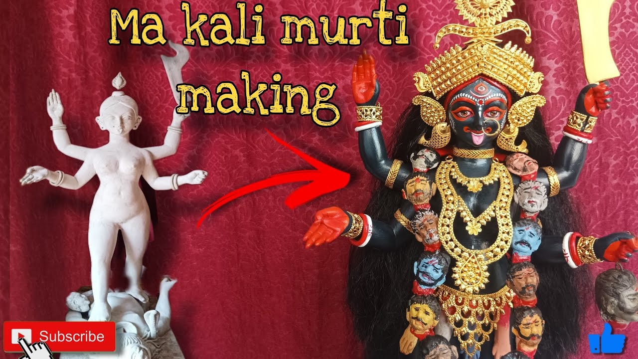 Kali Murti Making/Small Kali idol making at home/ মা কালির মূর্তি বানানো/काली माँ की मूर्ति बनाना
