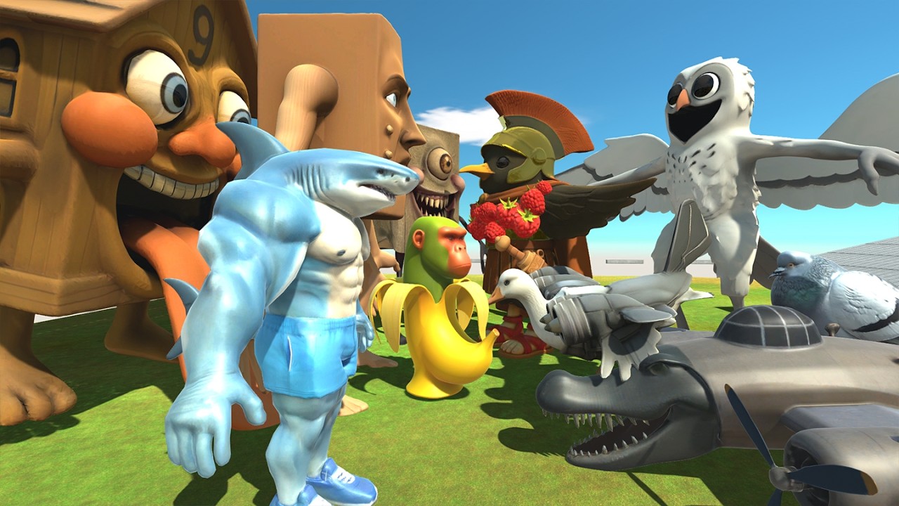 Brainrot Animal Meme Team La esok sekolah Vs Team Bombardino Crocodilo Animal Revolt Battle Simulato