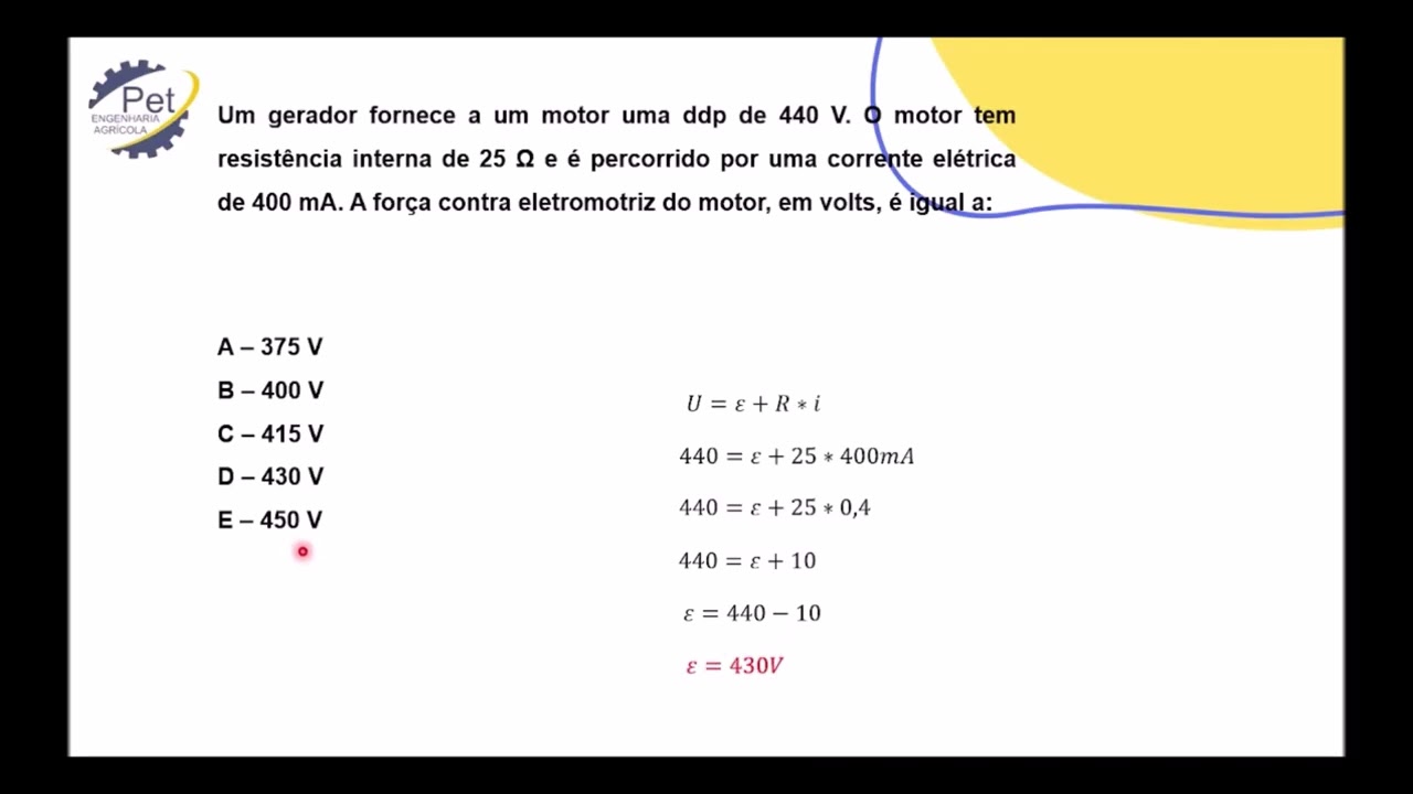 Resolução de exercícios de eletrotécnica