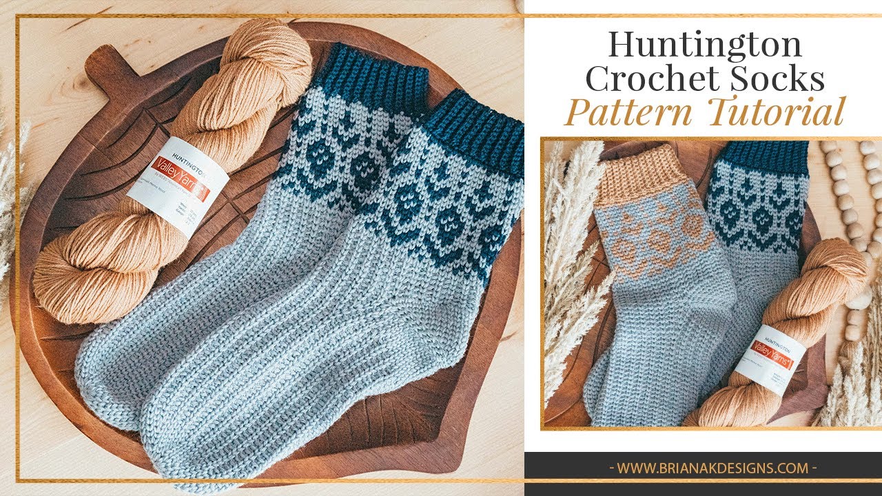 Crochet Colorwork Woodland Walker Crochet Socks - Free Pattern