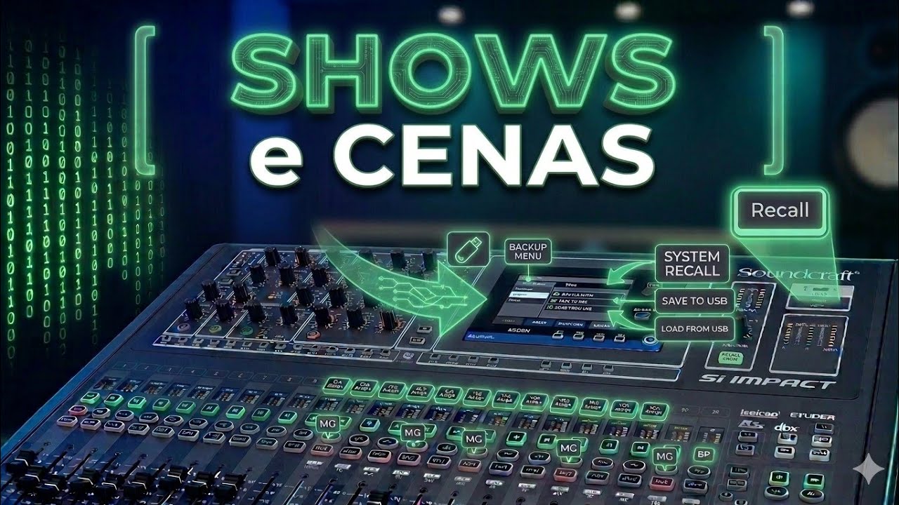 salvar e chamar shows e cenas na mesa de som digital soundcraft si impact