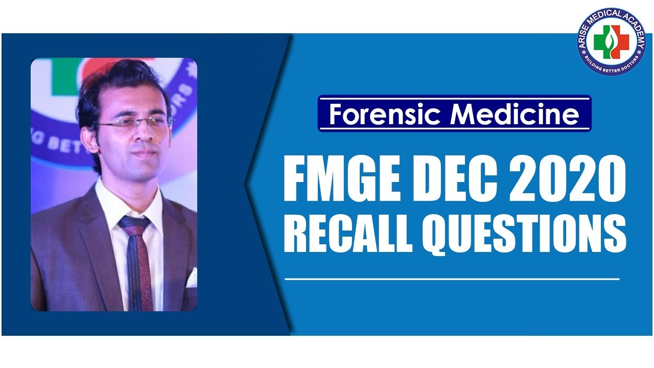 FMGE Dec 4 |  Forensic Medicine Recall Questions | Arise Medical Academy
