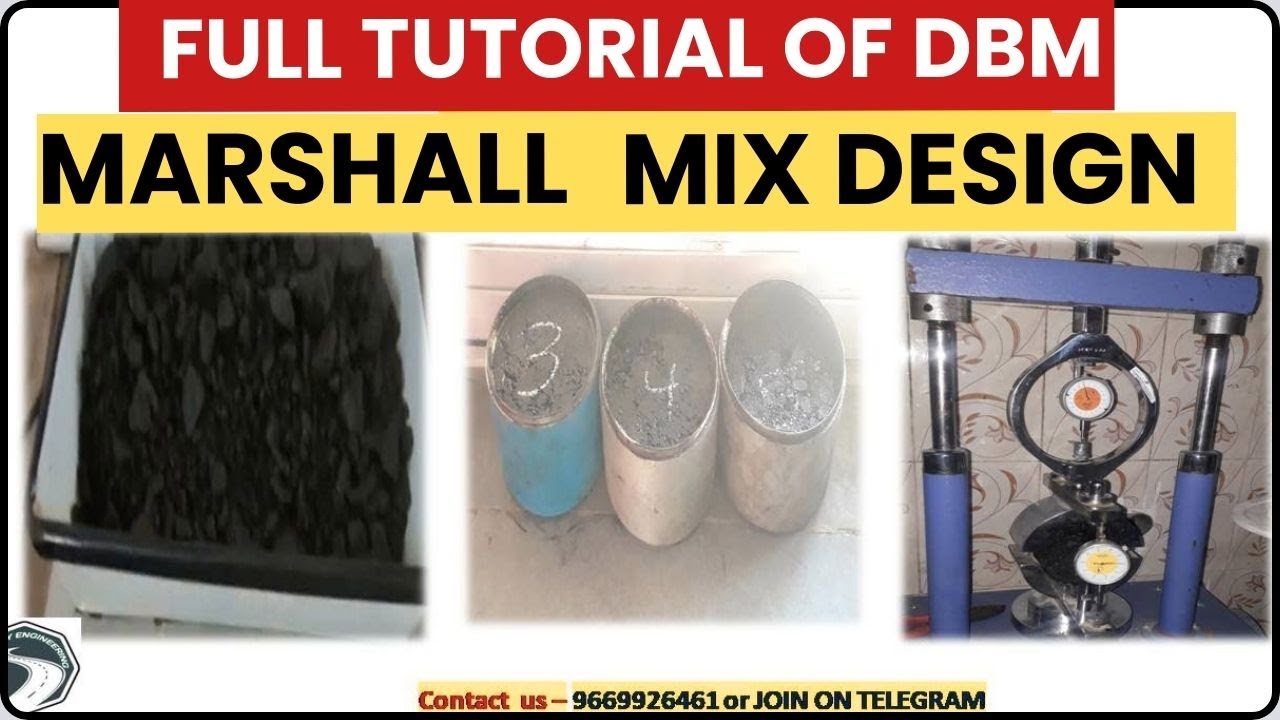 DBM  (Bituminous)  Mix Design | Marshall Stability Test Method Complete Tutorial