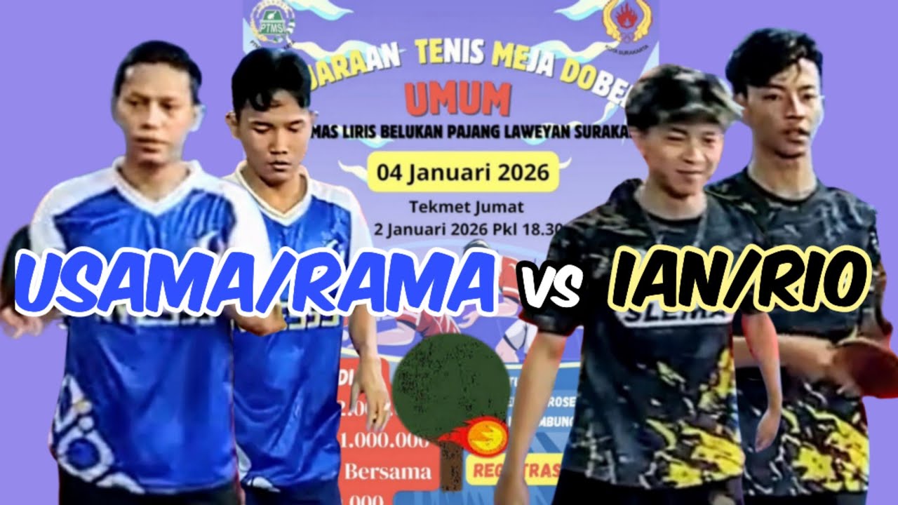 USAMA/RAMA (Wedak Adem) vs IAN/RIO (Benli) 🏓🏓 8 Besar Turnamen Dobel Bolamas (Umum)