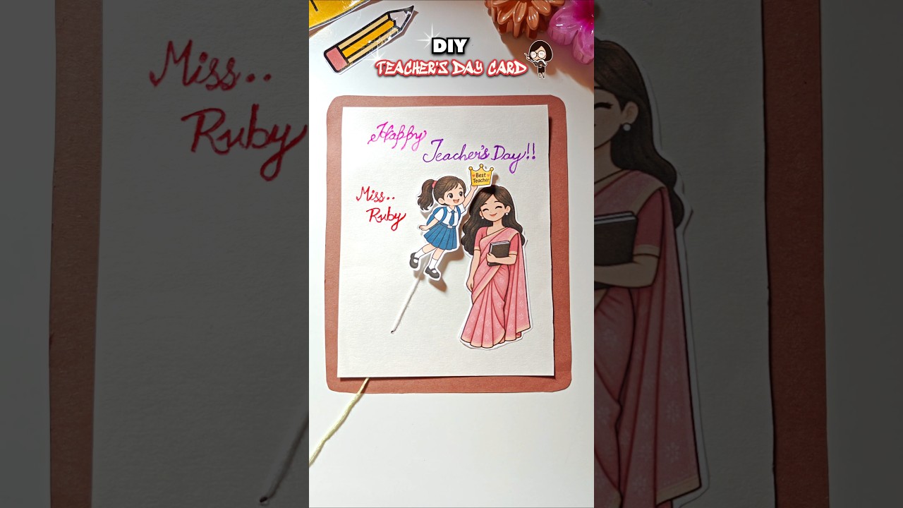 DIY Teacher's Day Card ✨ #diy #craftideas #art #teachersday #cards #handmade #shorts #aesthetic