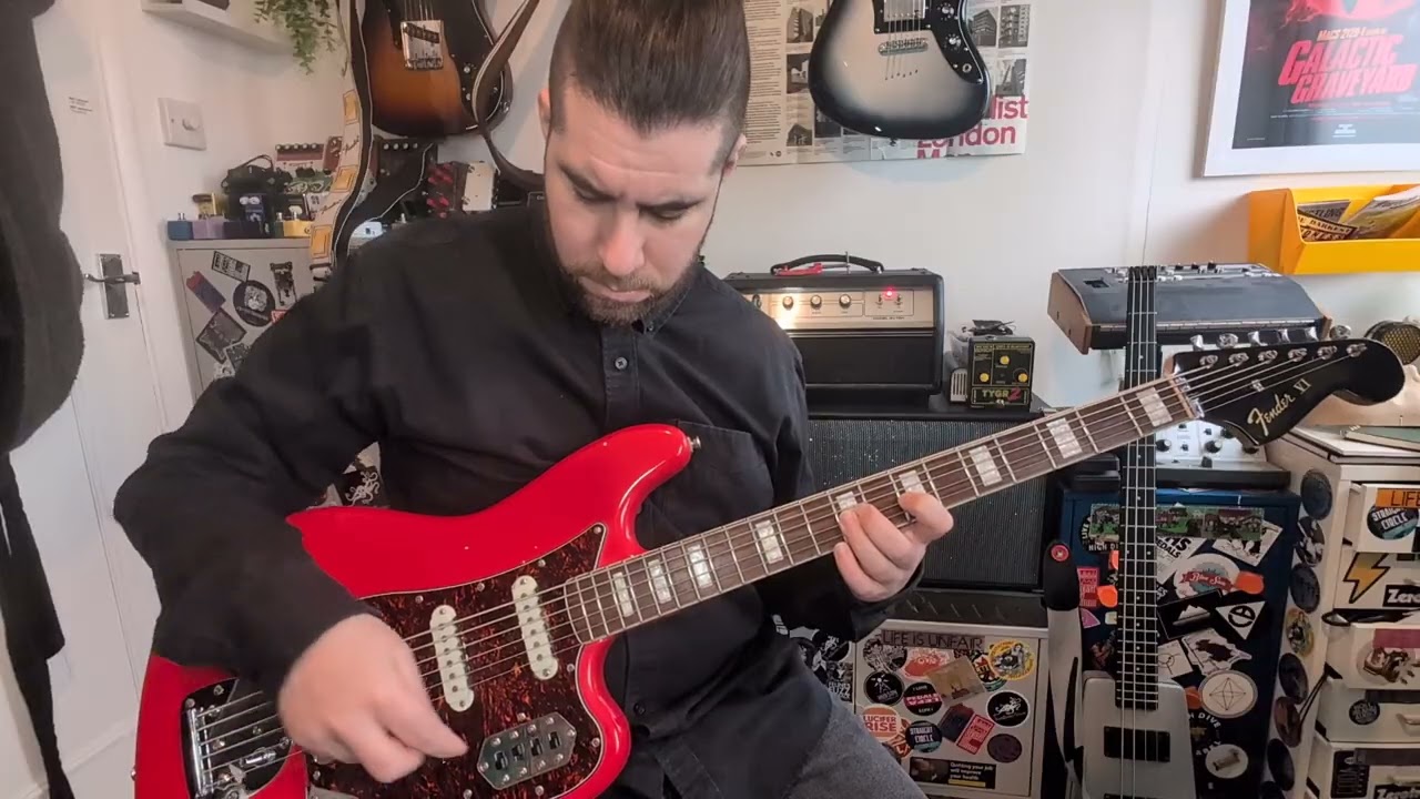Oh just mucking around with pickup settings on my modded Bass VI.