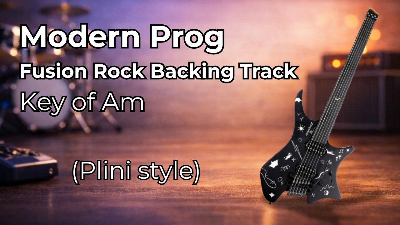 Modern Fusion Rock Backing Track - Key of Am (Plini style)