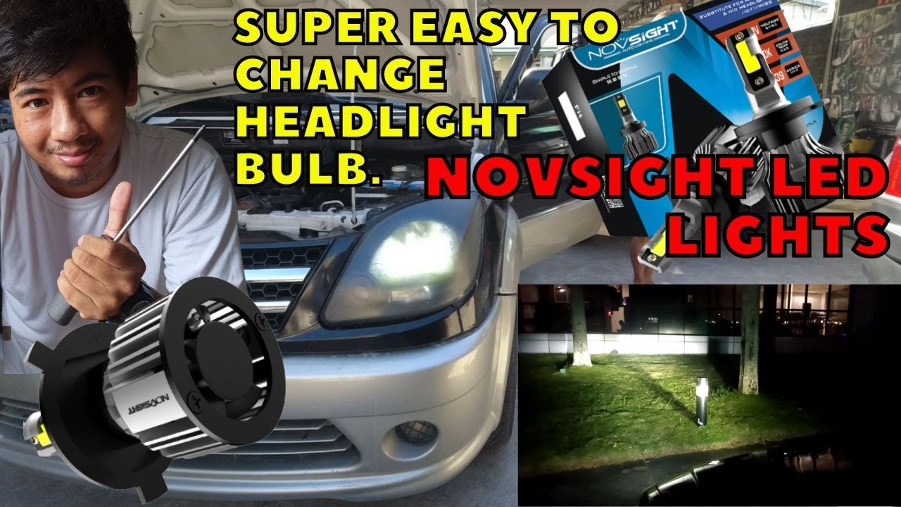 NOVSIGHT |  How to change headlight bulb | MITSUBISHI ADVENTURE | Car seat cover sa Calamba.