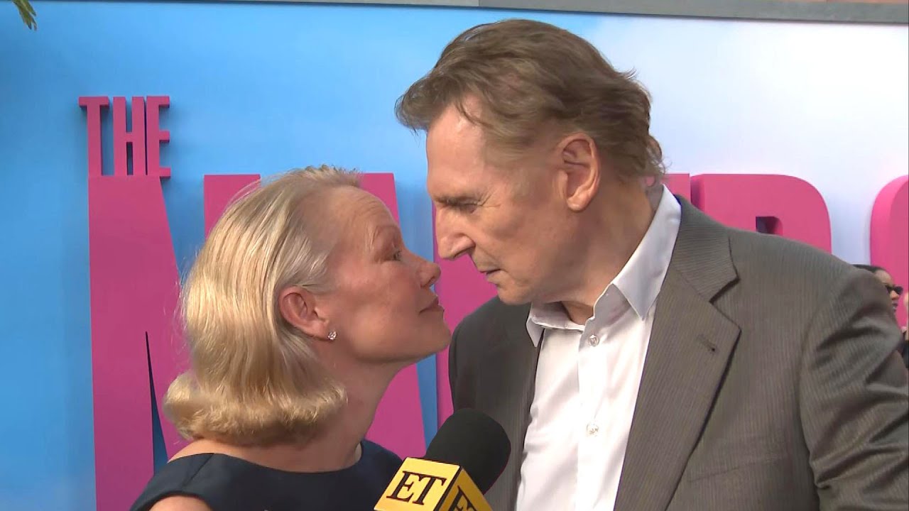 Pamela Anderson and Liam Neeson NEARLY KISS Mid-Interview (Exclusive)
