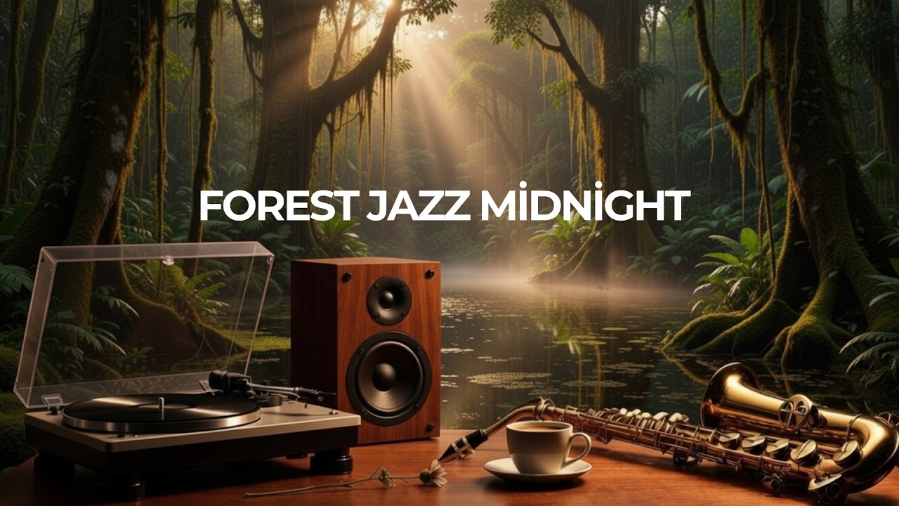 Forest jazz midnight 🌙  Calm Piano & Smooth Saxophone Night Music