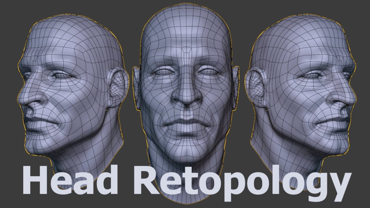 Complete Head and Ear Retopology in Blender 4.2 using PolyQuilt