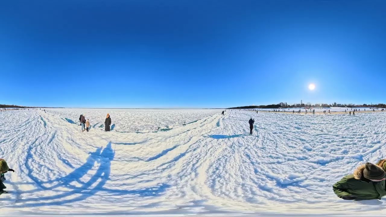 📹 Frozen Baltic Sea in Gdańsk ❄️ | Rare Winter View in 4K VR 360° Video 📹