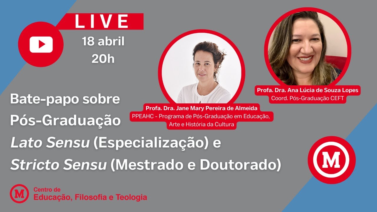 Bate-papo sobre Pós-Graduação Lato Sensu (Especialização) e Stricto Sensu (Mestrado e Doutorado)