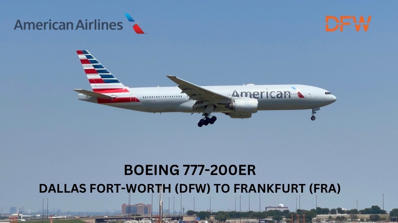 American Airlines Boeing 777-200ER| Business Class | Dallas–Fort Worth to Frankfurt I Wing View