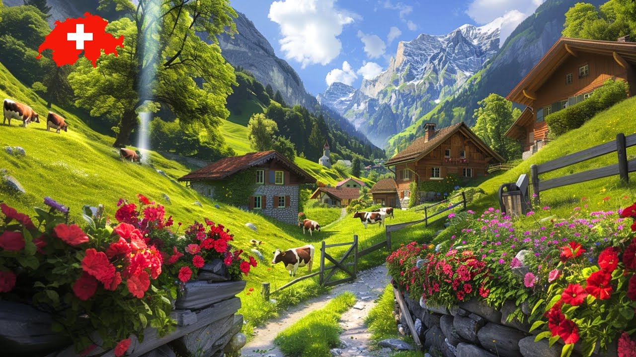 Treib, Emmetten, Switzerland 🇨🇭 Most Beautiful Places in Switzerland 🌷 Lake Lucerne. 4K walking tour