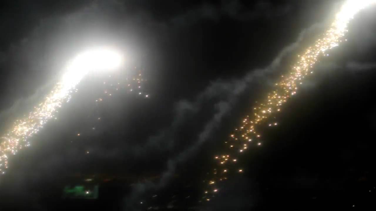 2010 Taipei 101 new year fireworks viewed from inside 88F