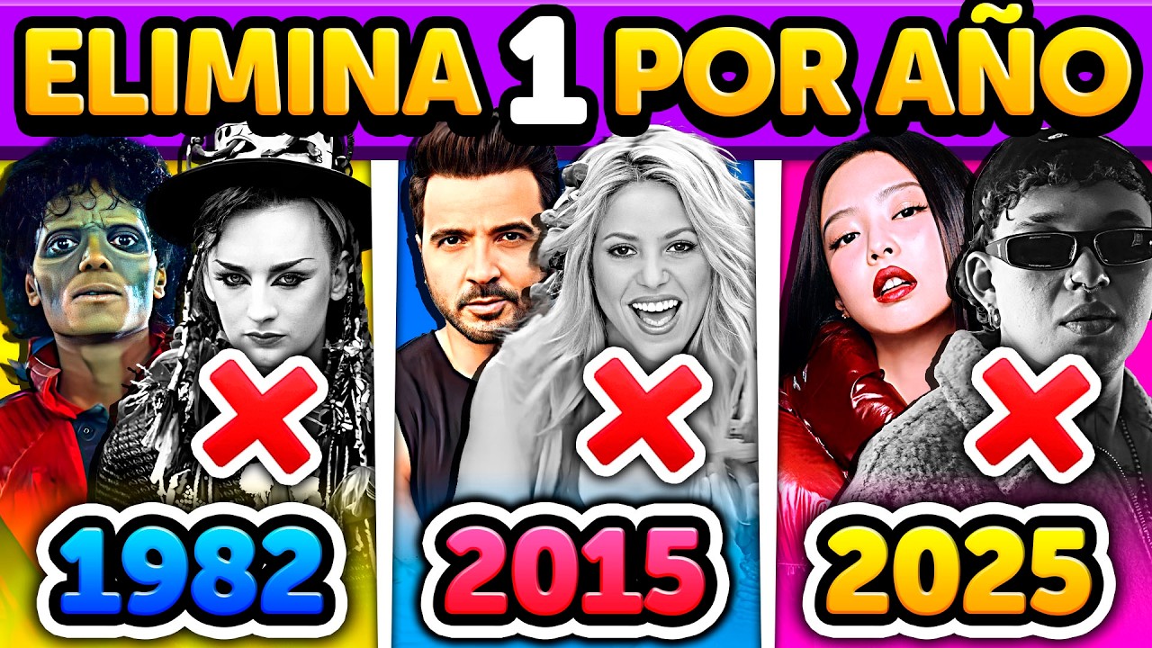 ❌ ELIMINA 1 Canción por cada AÑO 🎙️ 🎶 1980  al 2025 ⏱️ 🔥 | Club Quiz Trivia Música