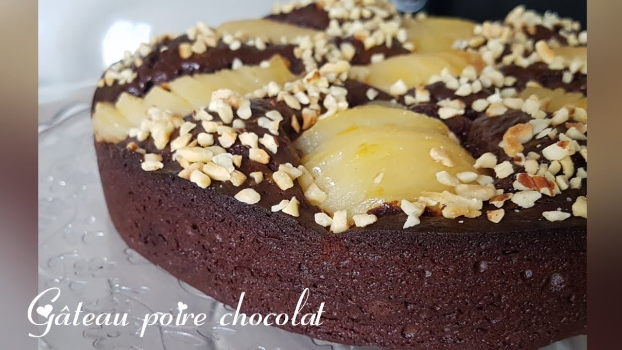 Gâteau poire chocolat كيكة بالشكولاطة و الإجاص