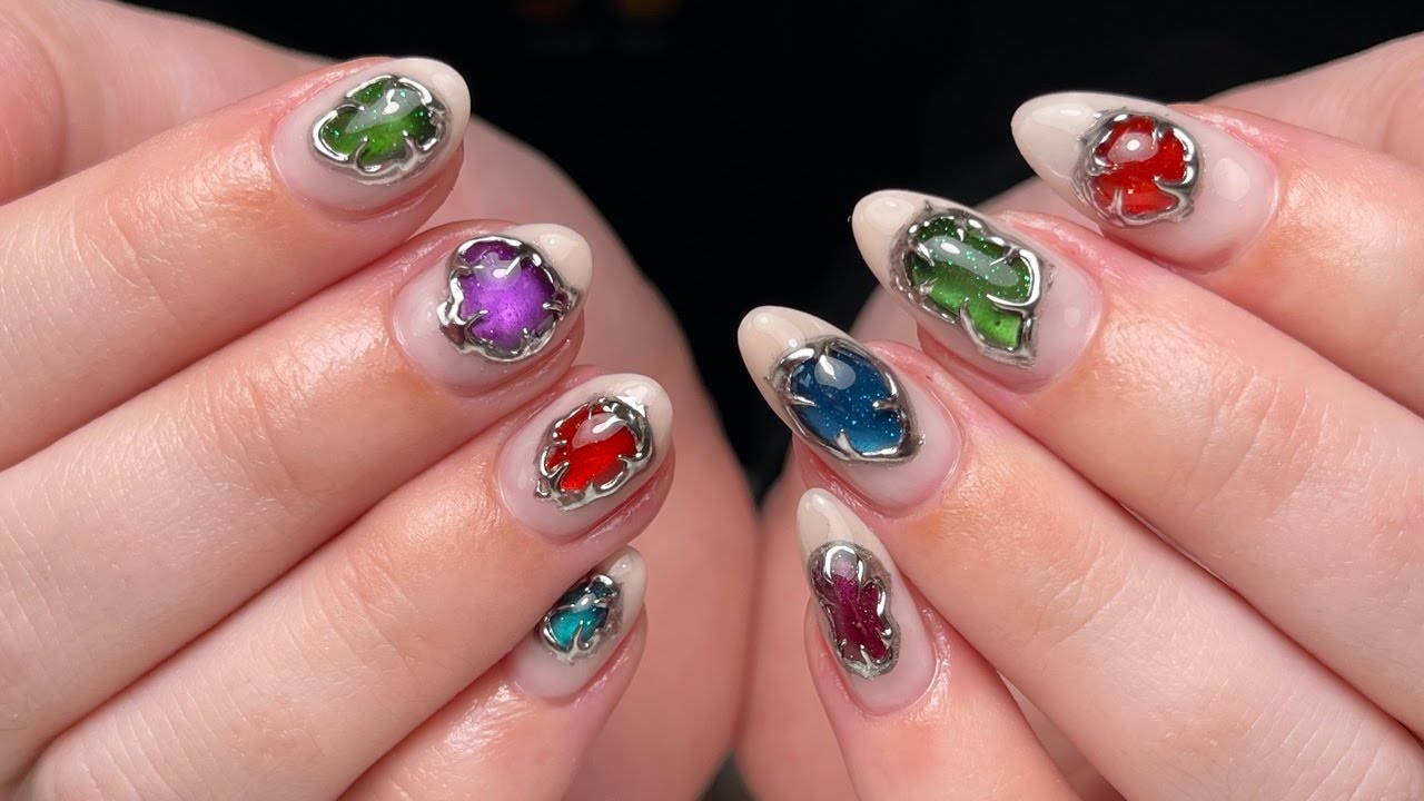 Easy Gemstone Nail Art 💎 Rozyhip Gemstone Collection