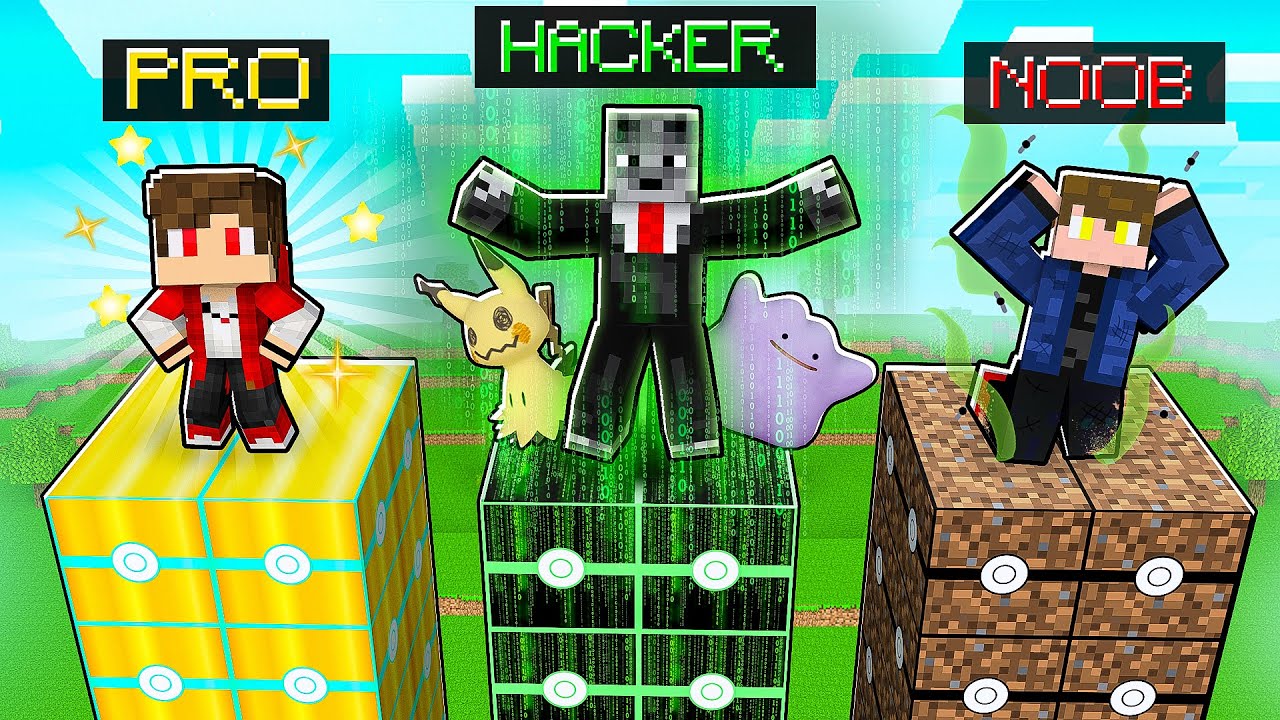 TORRE de LUCKY PIXELMON de NOOB vs PRO vs HACKER com NOVOS POKEMON de PALDEA no MINECRAFT